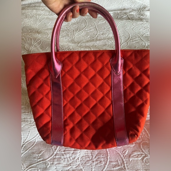 MZ Wallace 💕 vintage 💕 Bright Orange with Metallic pink handles / Made in USA - Picture 3 of 14